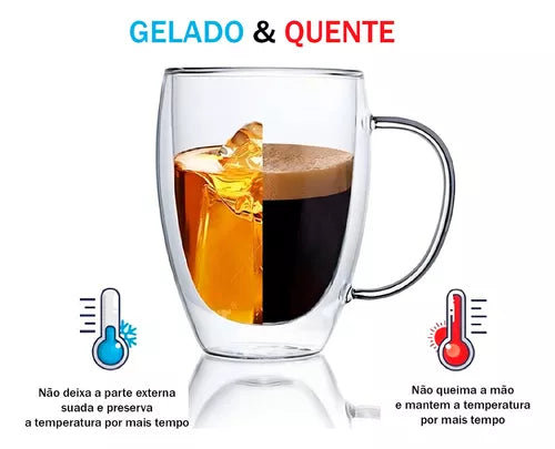 Caneca Duo Glass - Parede Dupla de Vidro